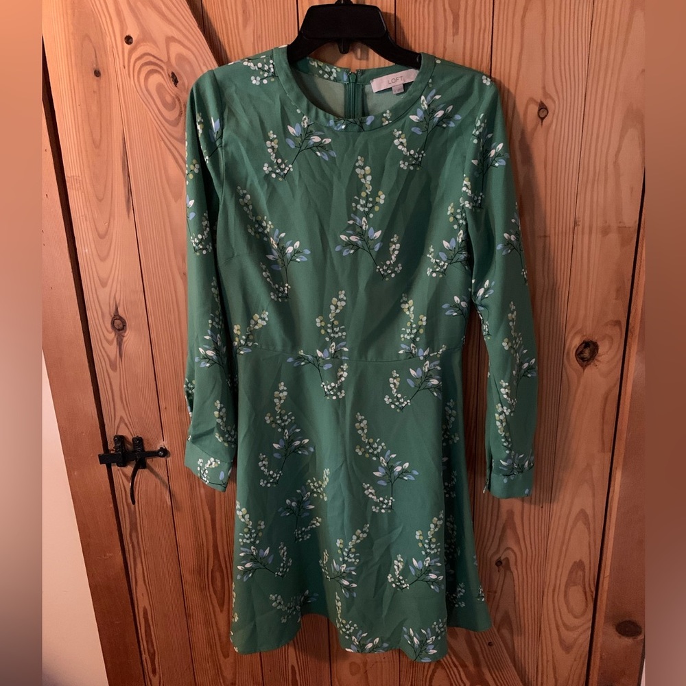Loft womens spring dress in green